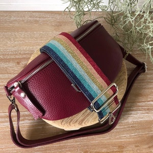 Burgunder Leder Gürteltasche, Dunkelrote Crossbody Tasche, Rote Echtleder Tasche, Wein Gürteltasche, Chianti Tasche, Ochsenblut Tasche, Dunkelrote Tasche, Kastanienbraun Tasche
