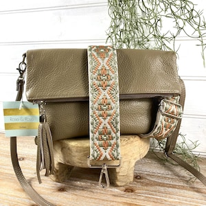 Beige Crossbody Bag, Dark Beige Real Leather Bag, Beige Tassel Bag, Neutral Clutch Bag, Tassel Cross Body, Taupe Purse, Neutral Purse