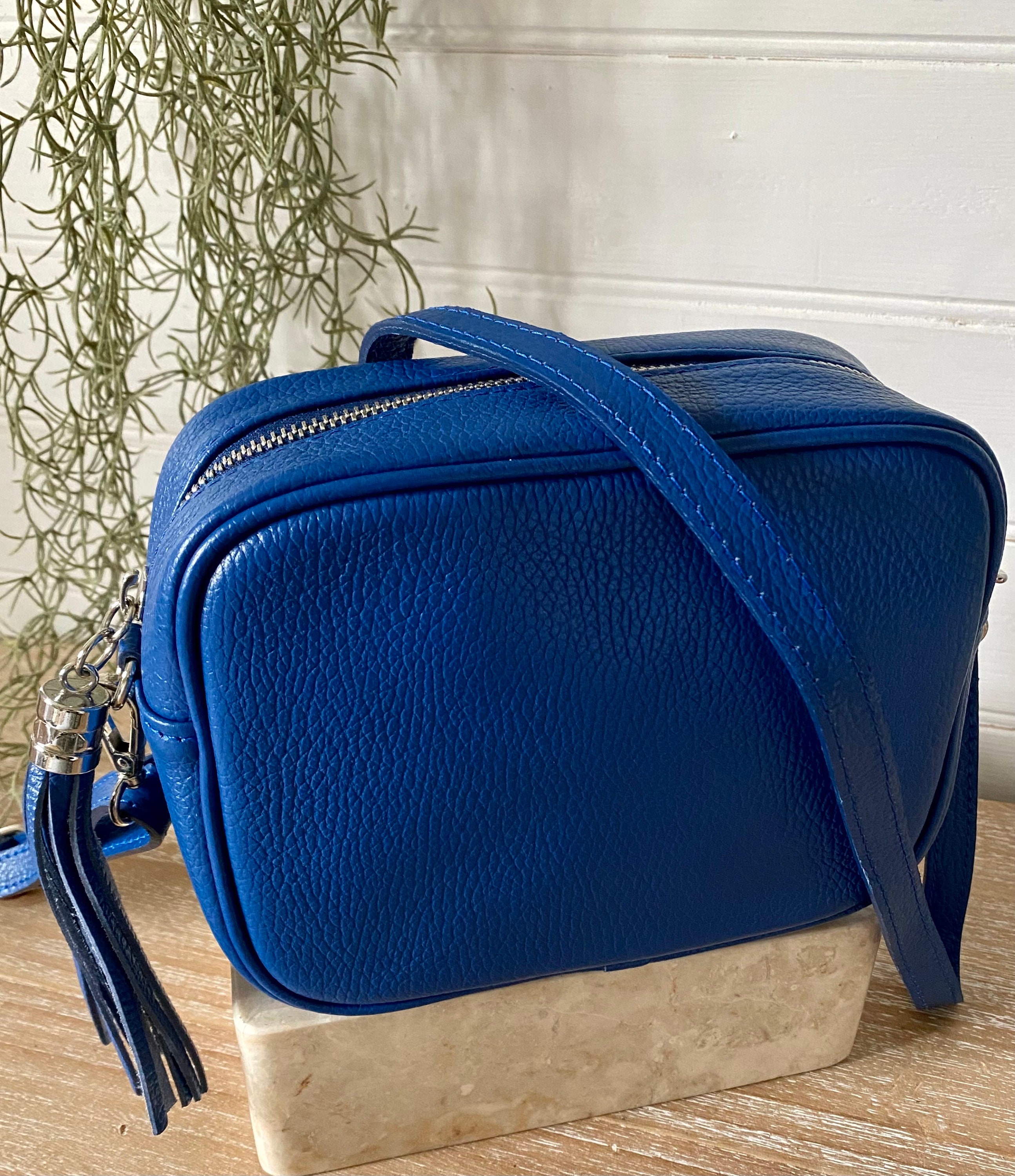 Cobalt Bag No. 2 with Black Leather