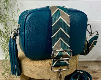 Teal Cross Body Bag, Teal blauwe leren tas, Peacock Blue Cross Body Bag, Teal lederen tas, Teal lederen tas, Teal blauwe Cross Body tas