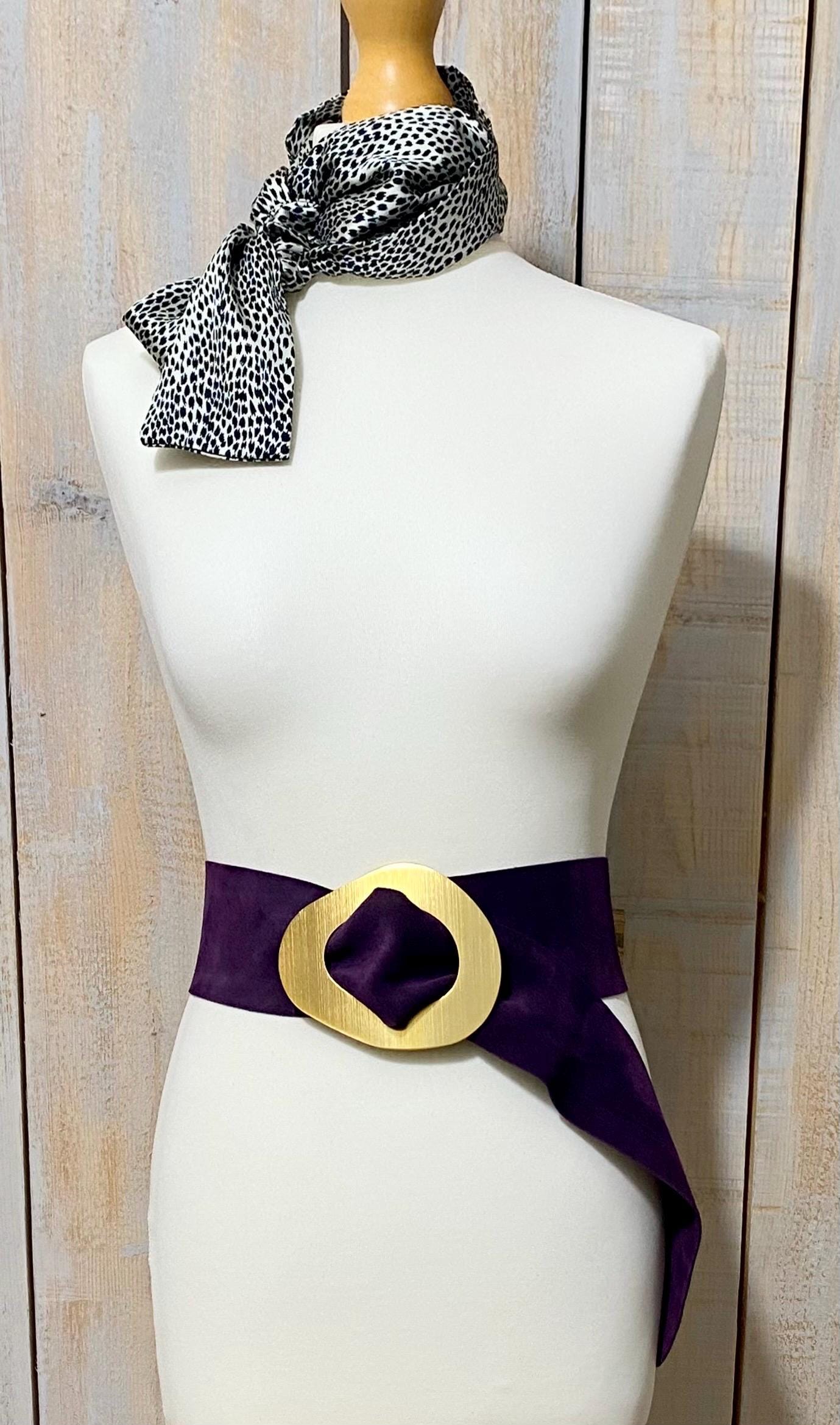3713 Women Wide Belt Fashion Thick Waist Suede With Gold Buckle Petrified oak Wide Belt in Suede | TWP main image 2