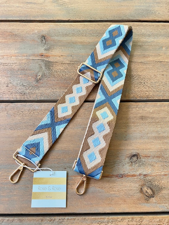 Blue Bag Strap Boho Bag Strap Aztec Strap Bohemian Bag Strap Blue Aztec Bag Strap Bohemian Bag Strap Blue Purse Strap Brown Bag Strap Etsy Canada
