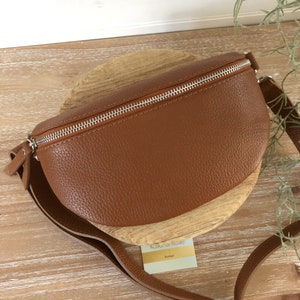 Tan Bum Bag, Dark Tan Real Leather Chest Bag, Leather Waist Bag, Tan Crossbody Bum Bag, Bum Bag with Strap, Tan Chest Bag, Tan Fanny Pack