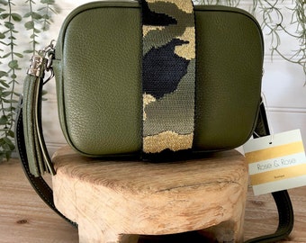 Khaki Green Crossbody Bag, Olive Leather Cross Body Bag, Green Tassel  Leather Bag, Army Green Crossbody, khaki Disco Bag, Olive Green Purse