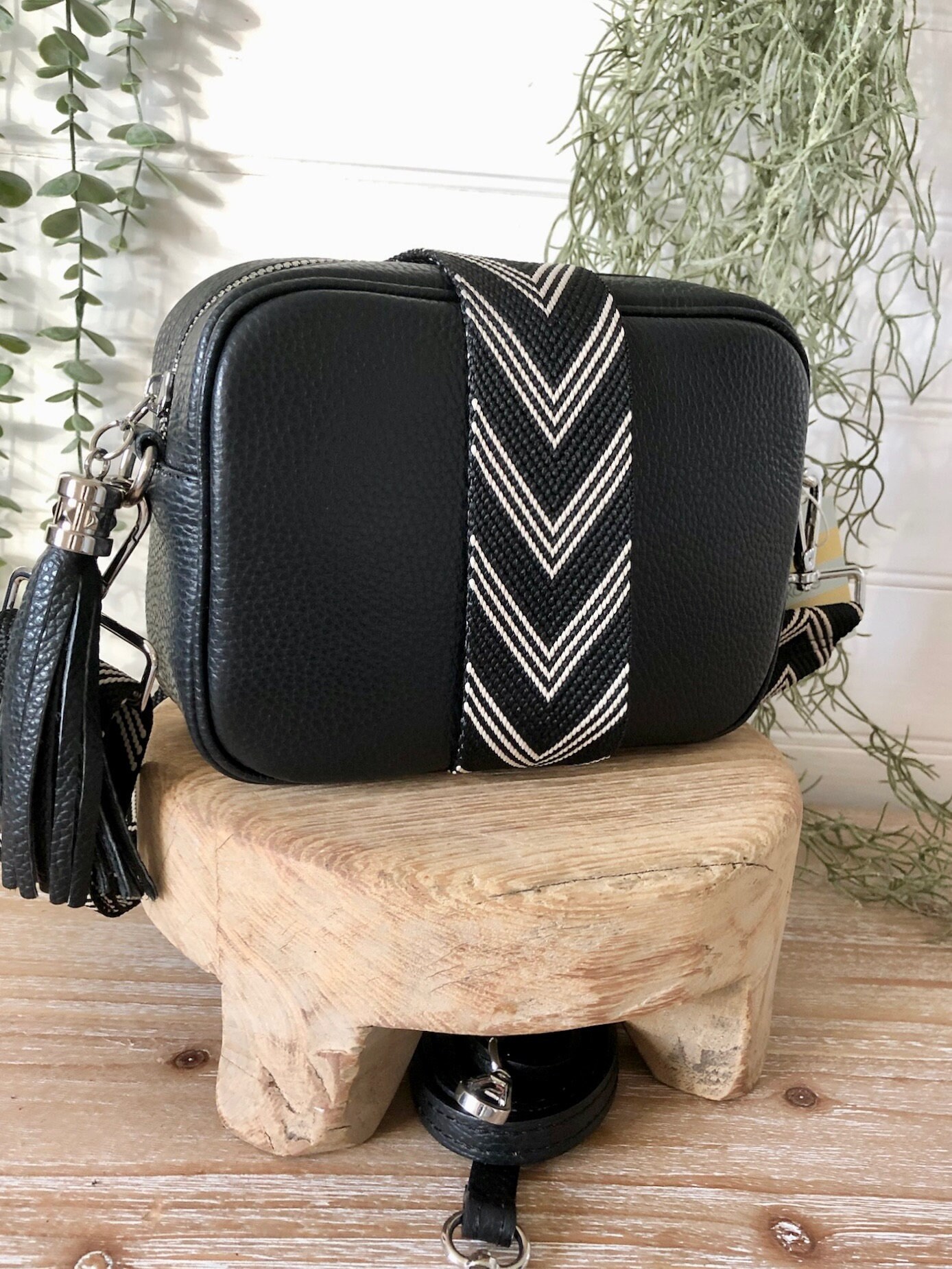 ★DAKS★ Crossbody bag EDINBURGH Edinburgh black check two-t CHECK CROSS BODY BAG – DAKS