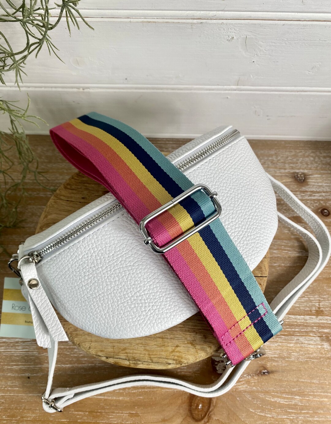 White Bum Bag, White Leather Chest Bag, Leather Waist Bag, White Sling