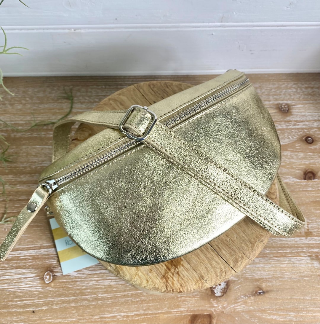 Gold Sling Bag, Gold Bum Bag, Gold Bag, Gold Waist Bag, Gold Crossbody