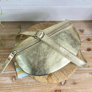 Gold Sling Bag, Gold Bum Bag, Gold Bag, Gold Waist Bag, Gold Crossbody Bag, Gold Chest Bag, Gold Bag, Gold Fanny Pack Bag, Metallic Bum Bag