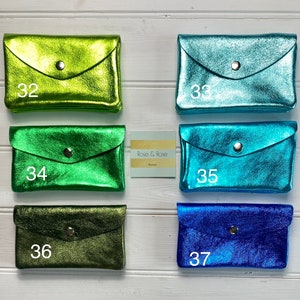 Porte-monnaie en cuir métallisé, Porte-monnaie en cuir, Pochette pour pièces de monnaie, Couleurs disco, Porte-monnaie en cuir, Petite monnaie, Porte-monnaie coloré, Portefeuille coloré image 6