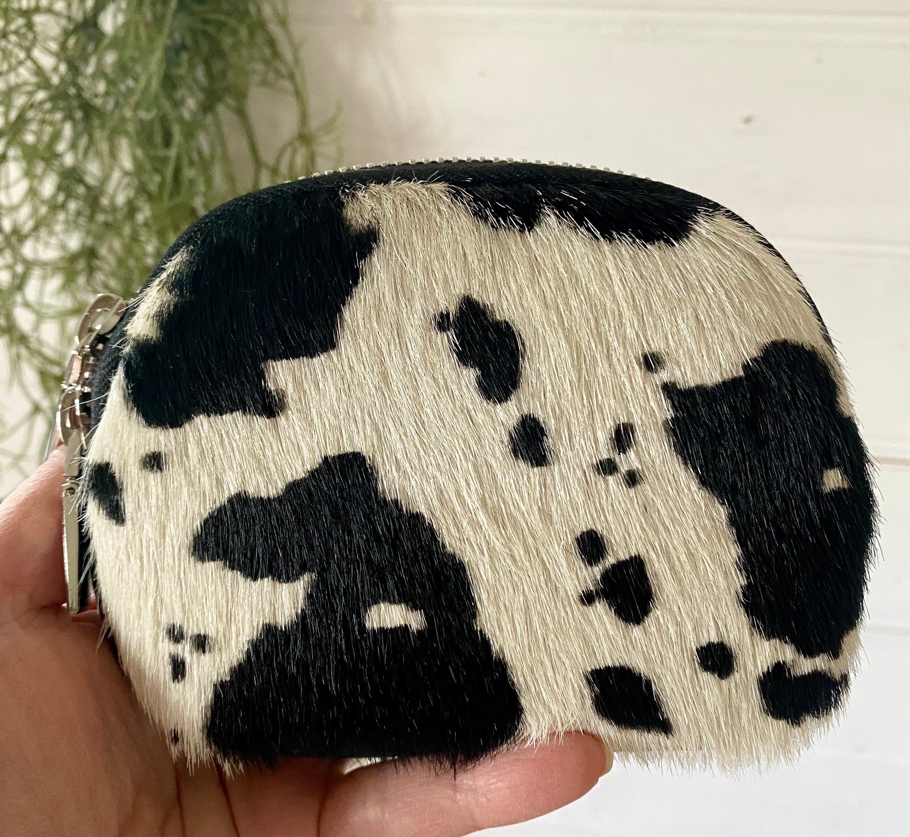 Cow Coin Purse Animal Print Purse Hair on Hide Purse Coin Pouch Soft Leather Coin Wallet Cow Print Small Purse Ladies Leather Wallet