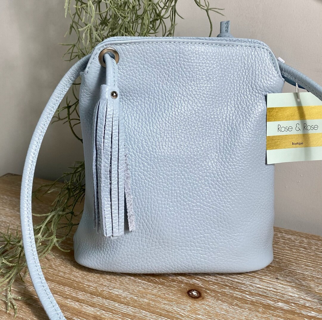 Pale Blue Crossbody Bag Baby Blue Leather Bag Light Blue Etsy
