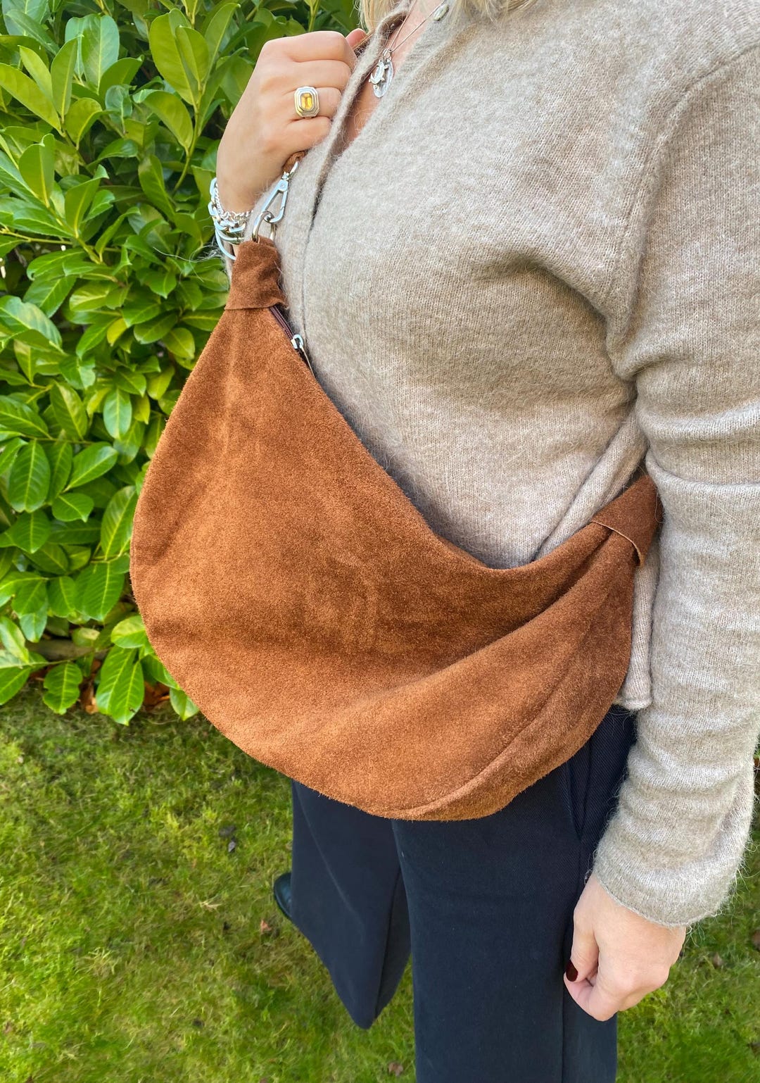 ◇NIEEH◇ CRESCENT BAG BROWN Large Nylon Crescent Bag - Brown – Genterie Supply Co.