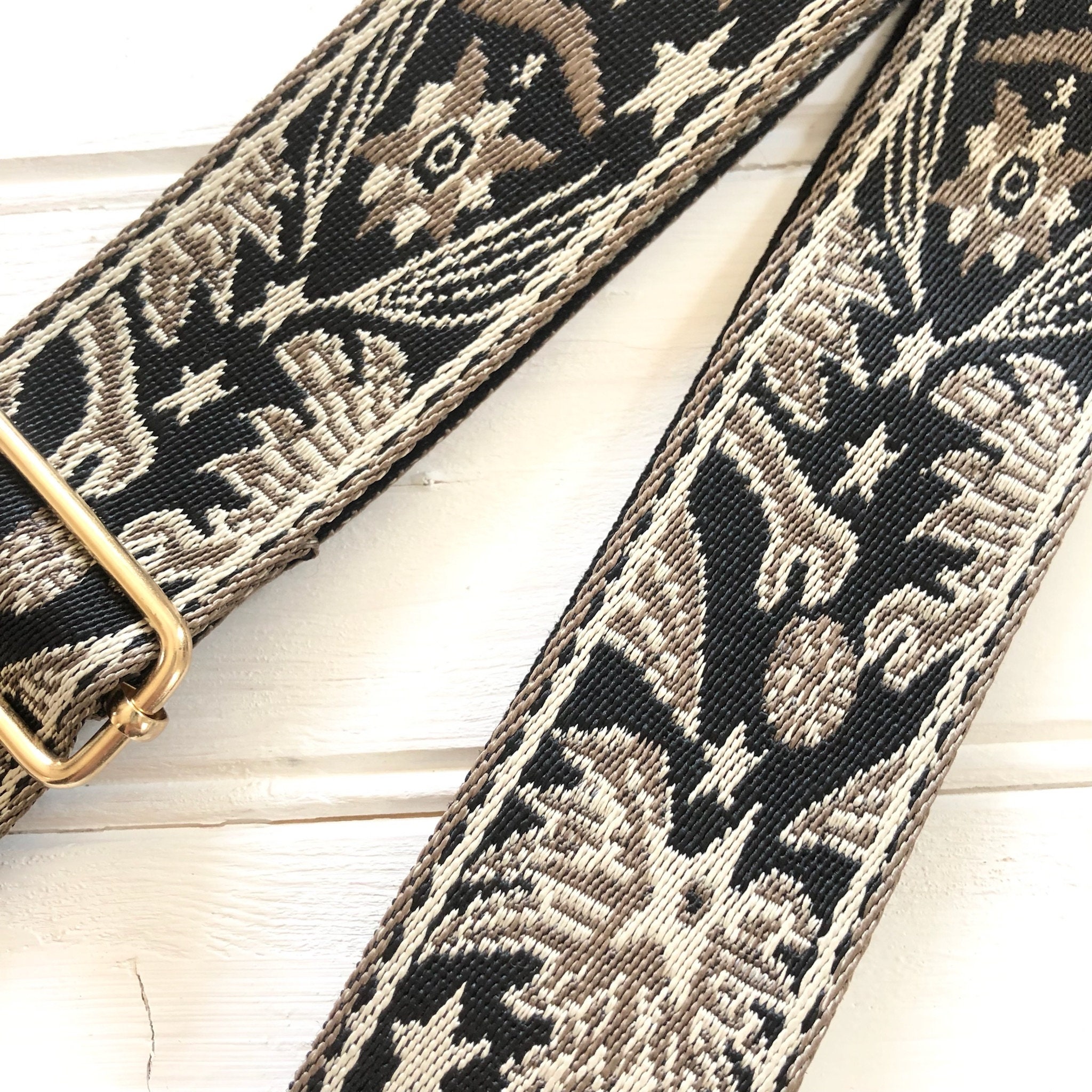 Black Embroidery Bag Strap, Black and Red Crossbody Bag Strap, Black boho  bag Strap, Black Patterned Bag Strap, Red, White Embroidered Strap