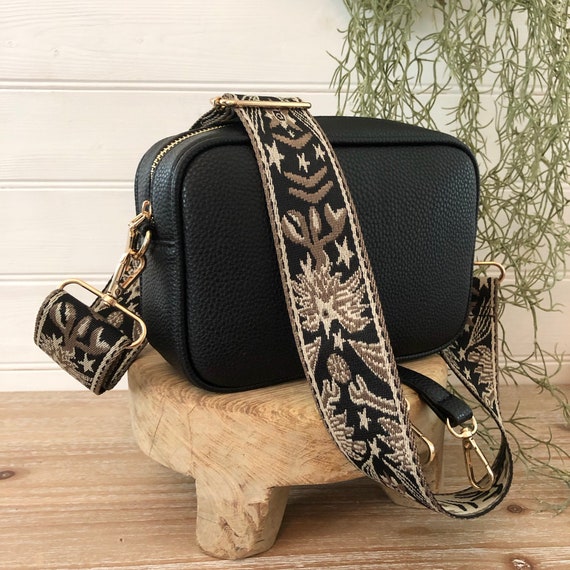 Black Vegan Leather Crossbody Handbag