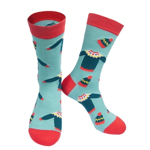 Men&#39;s Christmas Socks, Christmas Jumper Socks, Bobble Hat Bamboo Mix Socks, Xmas Socks, Bamboo Socks, Xmas Men&#39;s Socks, Fun Christmas Socks