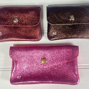 Metallic Leather Purse, Real Leather Purse, Coin Pouch, Leather Coin Purse, Small Change Wallet, Colourful Purse, Handmade in Italy image 11