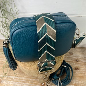 Teal Cross Body Bag, Teal blauwe leren tas, Peacock Blue Cross Body Bag, Teal lederen tas, Teal lederen tas, Teal blauwe Cross Body tas afbeelding 6