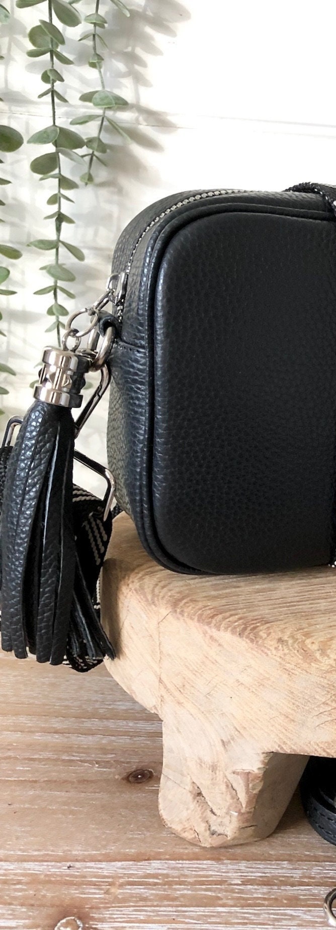 バッグ lad musician LEATHER BODY BAG Dylan Black Leather Cross Body Bag