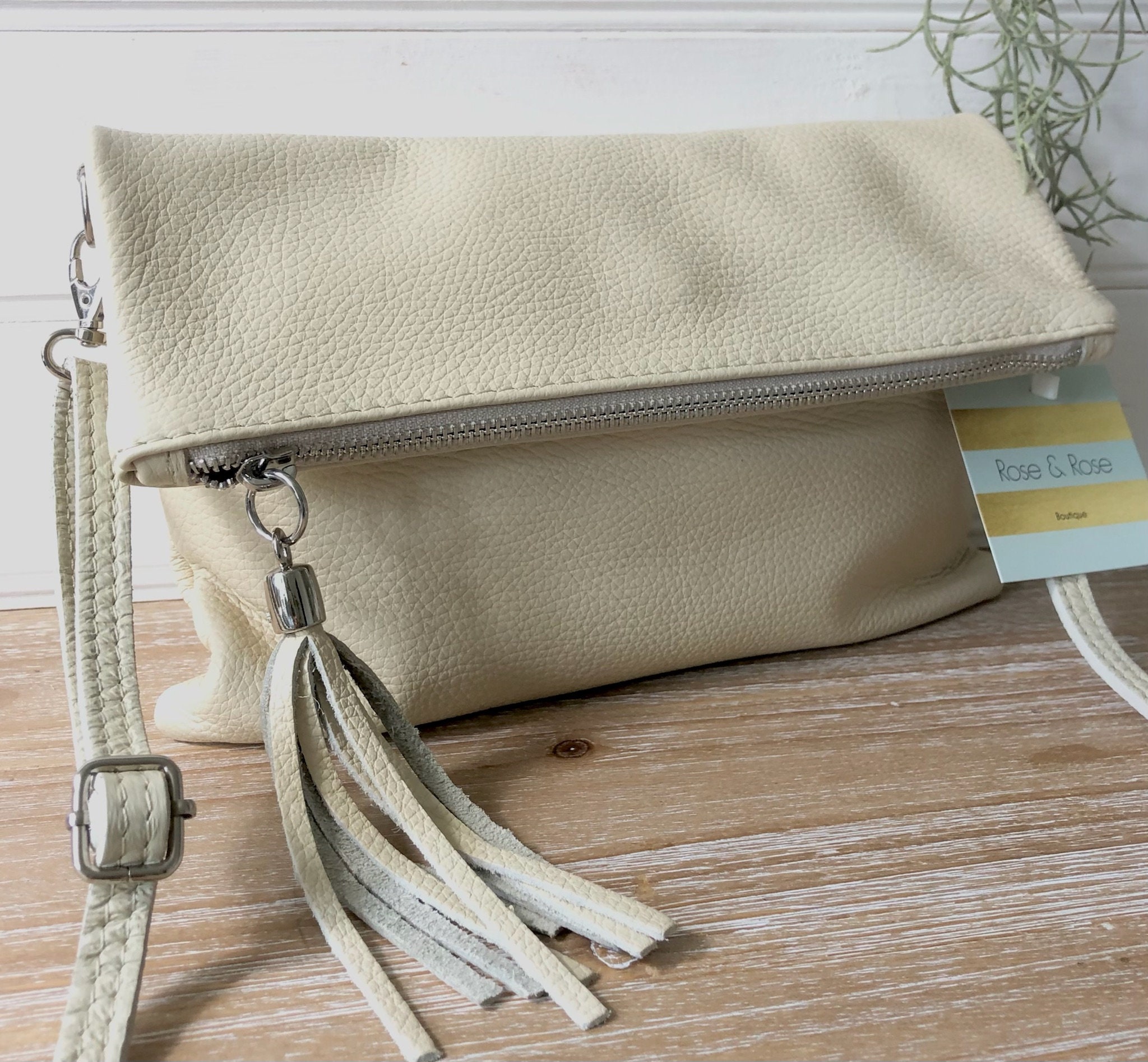 Ivory leather clutch online