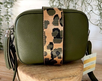 Khaki Green Crossbody Bag, Olive Leather Cross Body Bag, Green Tassel  Leather Bag, Army Green Crossbody, khaki Disco Bag, Olive Green Purse