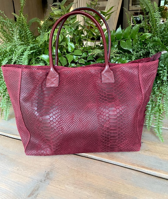 Italian Leather Shoulder Bag, Brown Leather Tote, Handmade Genuine