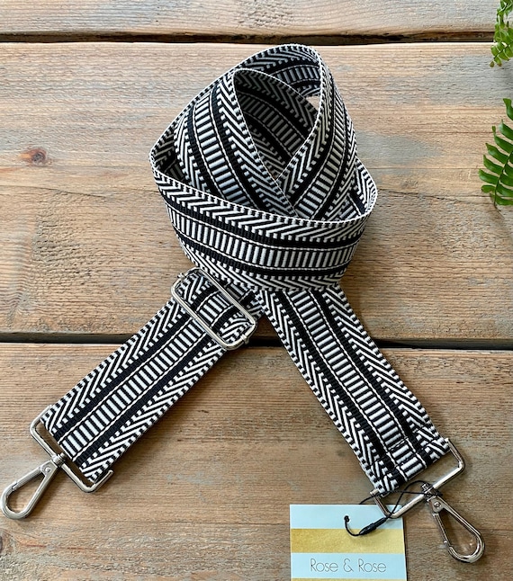 Black Bag Strap Monochrome Strap Black Diamond Bag Strap Black and White Bag Strap Black Woven Handbag Strap Black Geometric Bag Strap Etsy Canada