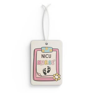 NICU Nurse Car Air Freshener: New Car, Pine, Black Ice Scents image 2