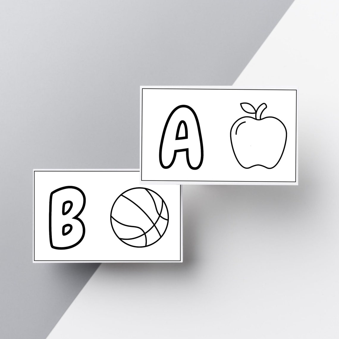 Alphabet Flash Cards, PRINTABLE, Coloring Flash Cards, Back to School ...