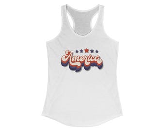 Patriotic Racerback Tank Top: Soft Cotton USA Pride, 4th of July