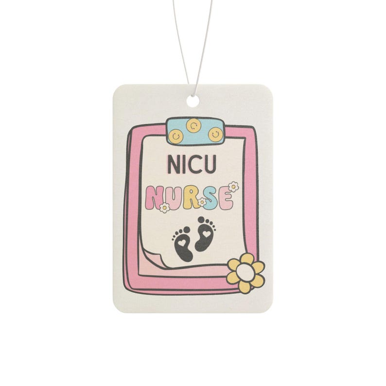 NICU Nurse Car Air Freshener: New Car, Pine, Black Ice Scents image 3