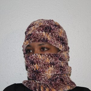 Velvet Balaclava, Velvet Crochet  Balaclava, Crochet Balaclava Mask, Winter Mask, Balaclava, Handmade Balaclava, Handmade Balaclava
