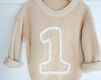 First birthday sweater, ONE sweater, Keepsake sweater, first birthday outfit