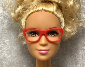 barbie doll red frame reading glasses eyeglasses no lense-scale 1:6