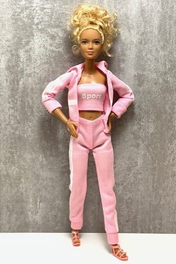 Jogging veste print Barbie - Rose