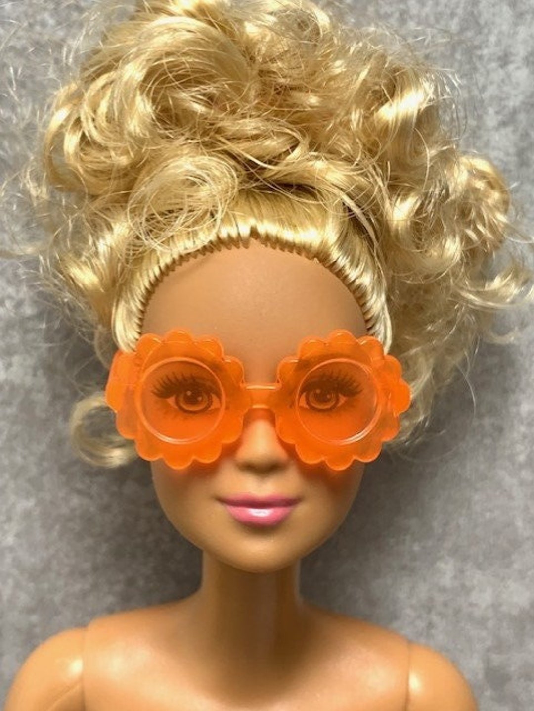Barbie Sunglasses Round Orange See Thru Lensescale 16 Etsy