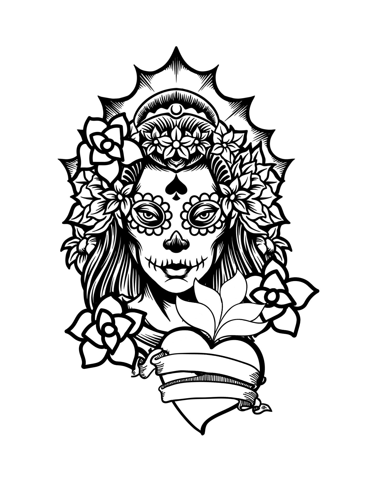 Dia De Los Muertos Coloring Pages from Etsy