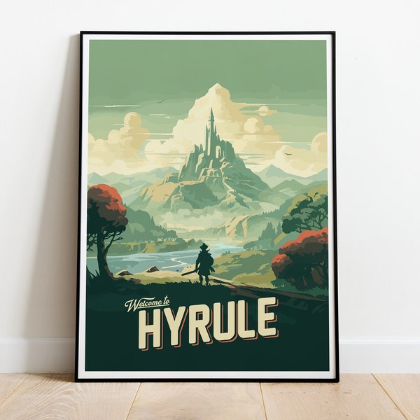 affiche de voyage d'Hyrule | La légende de Zelda affiche | affiche d'Hyrule | Voyage Hyrule