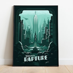 BioShock Rapture Travel Poster | Bioshock Poster | Bioshock Art Print