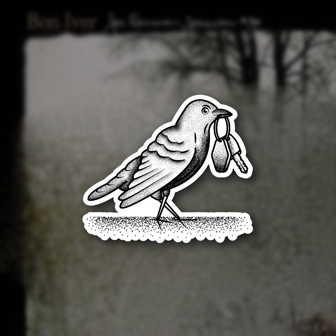 Bon Iver Re Stacks Black Crow Sticker Etsy