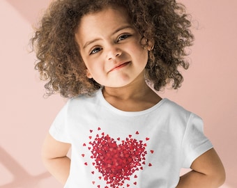 Valentijnsdag T-Shirt, Red Hearts shirt, Love Kids shirt, Valentines Day Shirt, Peuter Valentines Tee, Retro Hearts Graphic Tees, Kinderen Tee