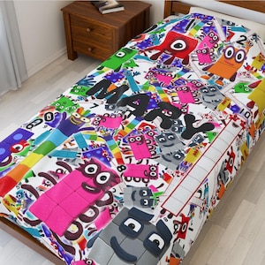 Personalisierte Zahlenblöcke 60 &quot;x 80&quot; Plüschdecke: Gemütliches Kindergeschenk