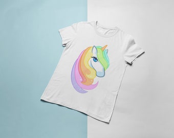 Unicorn T-Shirt, beautiful pony shirt, Little girl top, birthday gift, Pony Animal Kids Cute Children Toddler Baby Girl,Gift for Christmas
