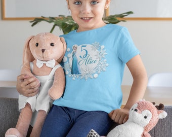 Elsa Prinzessin Geburtstag Shirt, Schnee Geburtstag Shirt, Frozen passende Familie Shirts, Elsa Geburtstag Mädchen Shirt, 4., 5., 6., 7. Bday Shirt