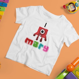 Camiseta de aniversário personalizada com blocos numéricos: camiseta personalizada combinando com a família