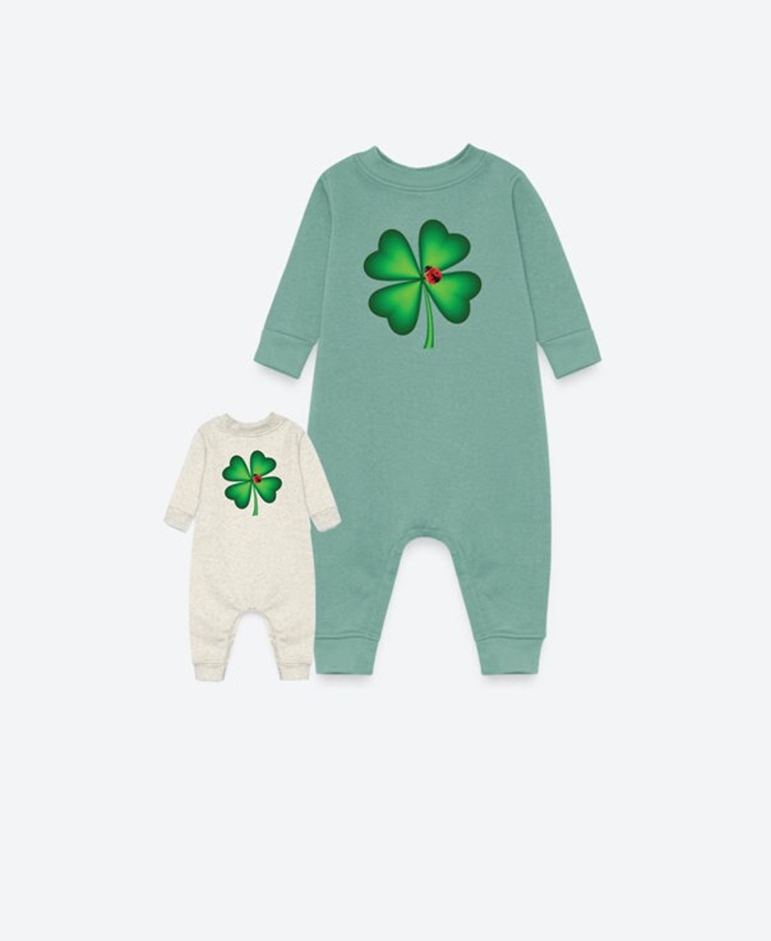 Shamrock Irish Four Leaf Clover Lady Bug Baby Fleece One Piece, Baby ...