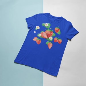 Strawberry Shirt Strawberry Clothes Strawberry Top Garden Shirt Aesthetic Clothing Cottagecore Clothes Botanical Shirt Strawberry Print
