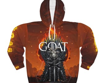 G.O.A.T. Throne Goat Hoodie | All-Over Print Graphic Pullover