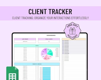 Client Tracker Google Sheets Template Small Business Spreadsheet Digital Customer Manager Log Client Tracker Customer List Lead Tracker