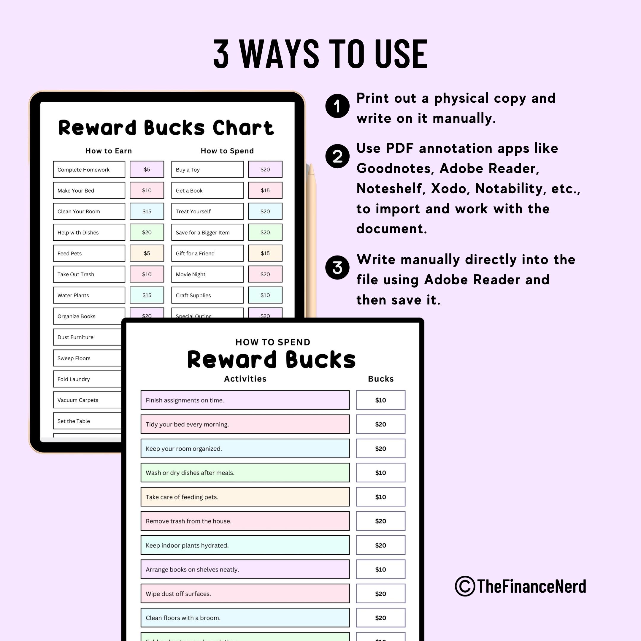 Editable Kids Reward Bucks Printable, Kids Reward Coupons, Chore Bucks ...