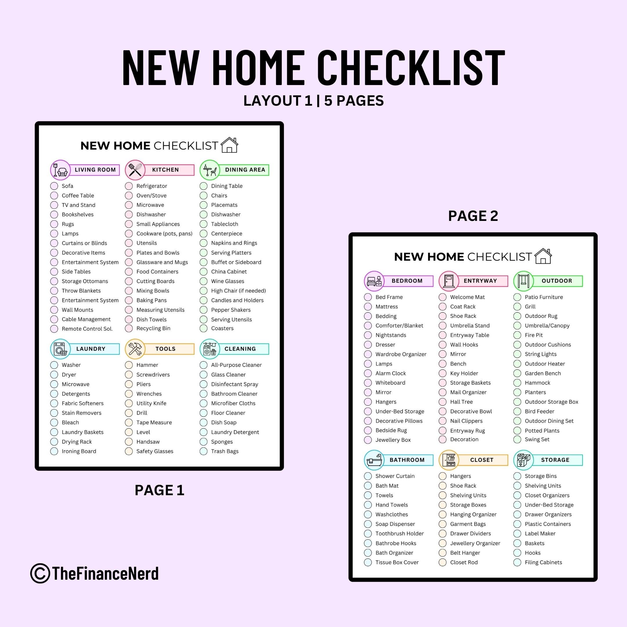 New Home Checklist Printable, New Apartment Checklist, First Home ...